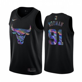 Camiseta Hombre NBA Chicago Bulls Dennis Rodman 91 Iridescent HWC Collection Swingman